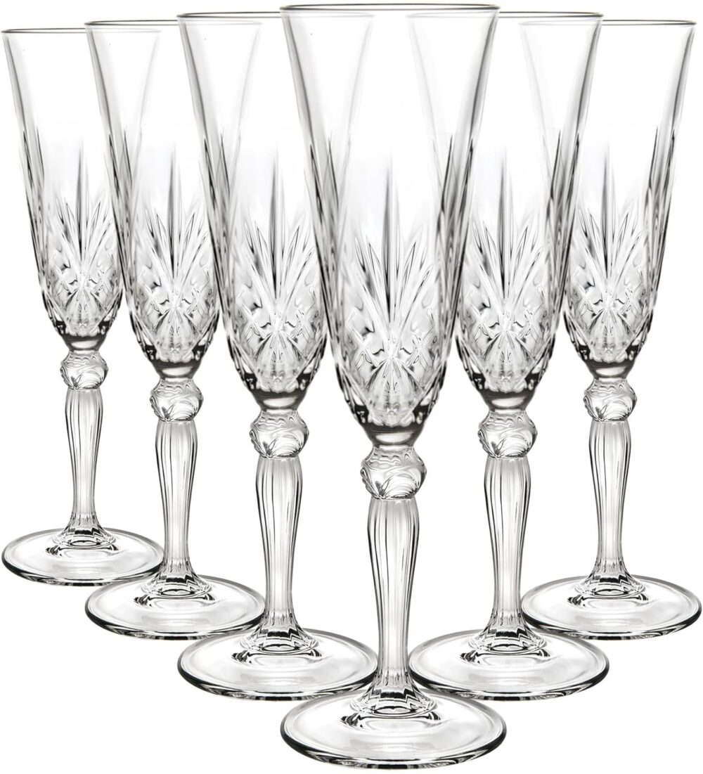 RCR Crystal Melodia Glass Champagne Flutes - 160ml - Pack of 6 - Image 3