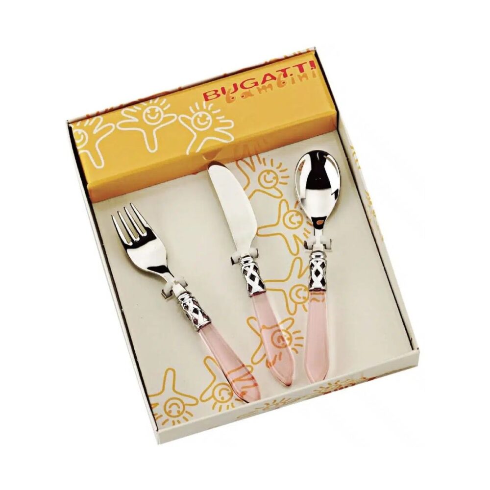 Bugatti Aladdin 3-Piece Baby Cutlery Set – Pink